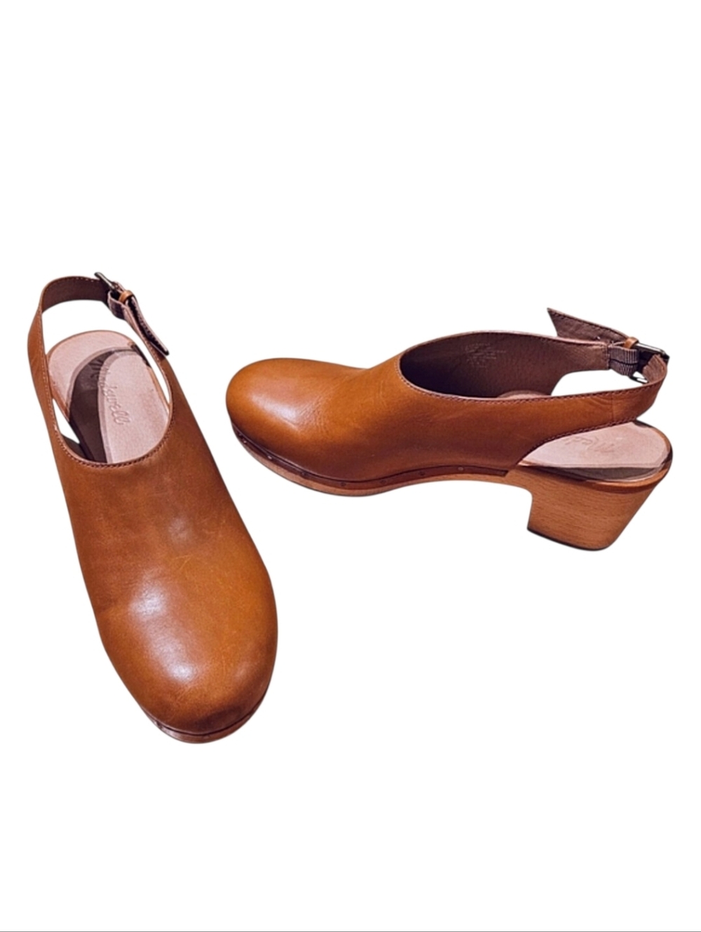 Madewell Marlo English Leather Slingback Studded Clogs Women's Size 10